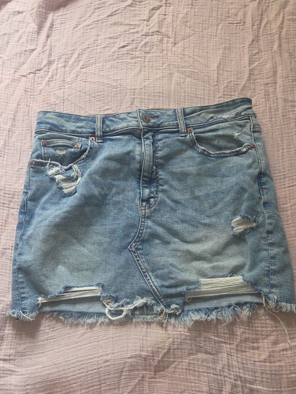American Eagle High-Waisted Denim Mini Skirt